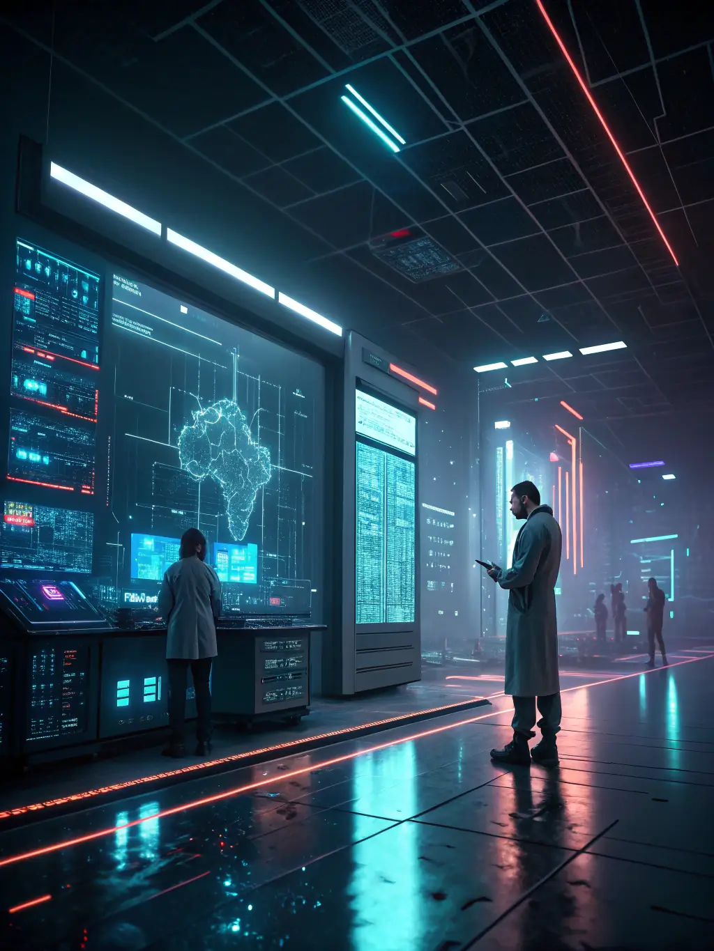 An illustration depicting predictive maintenance in a building, with AI algorithms identifying potential equipment failures before they occur.